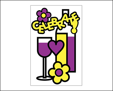 Celebrate Wine Bottle & Wine Glass Free SVG Files